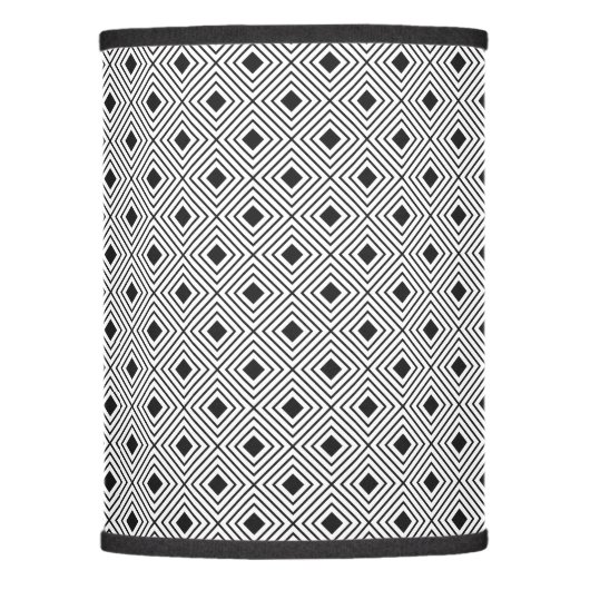 Trendy Black And White Geometric Tribal Pattern Lamp Shade (Front)