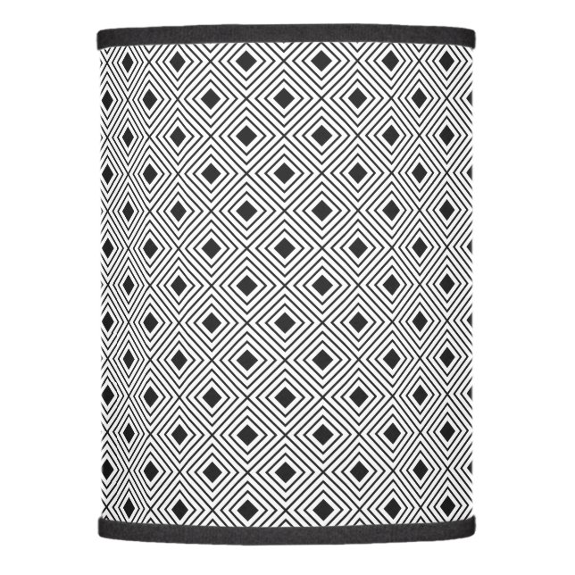 Trendy Black And White Geometric Tribal Pattern Lamp Shade (Front)