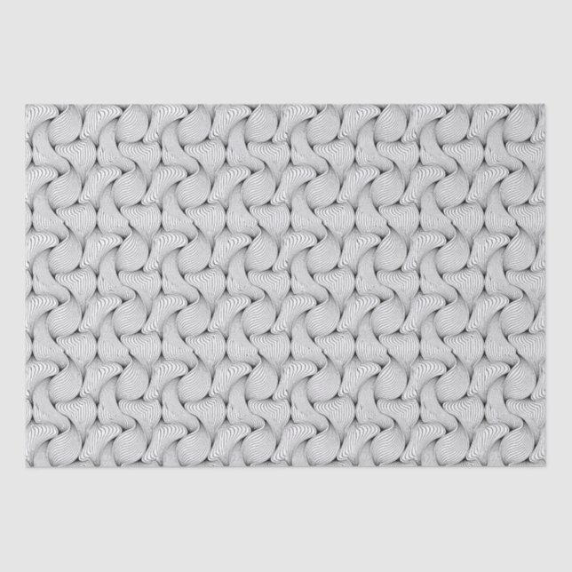 Trendy Black and White Interwoven Lines Tissue Paper (Front)