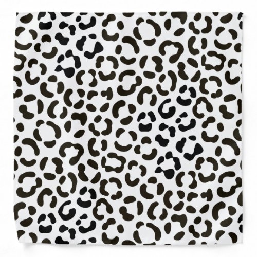 Trendy Black and White Leopard Print Pattern Bandana