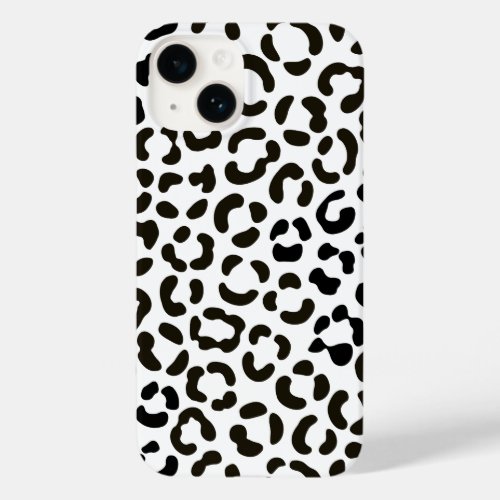 Trendy Black and White Leopard Print Pattern Case_Mate iPhone 14 Case