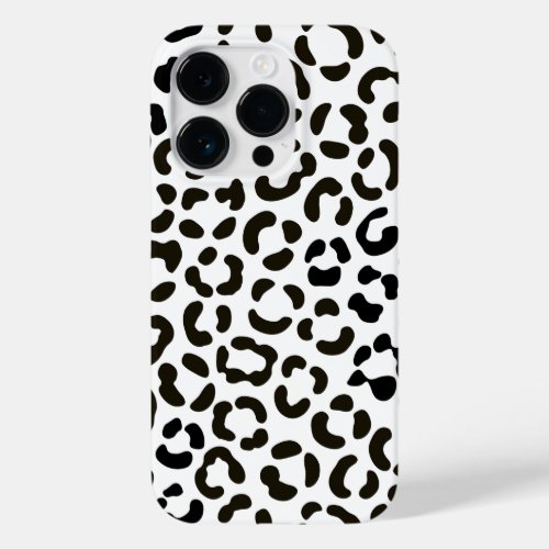 Trendy Black and White Leopard Print Pattern Case_Mate iPhone 14 Pro Case