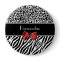 Trendy Black And White Leopard Zebra Print Red Bow