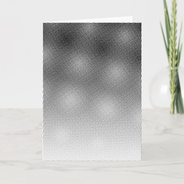 Trendy Black and White Moire Pattern Gradient Card (Front)