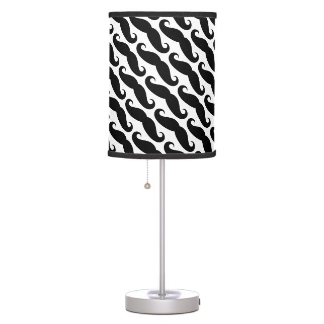 Trendy black and white mustache pattern lamps (Right)