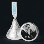 Trendy Black and White Photo and Initials Wedding Hershey®'s Kisses®<br><div class="desc">Bride and Groom Initials Couple Black & White Photo Wedding Favor Chocolate Candy Treats</div>