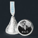 Trendy Black and White Photo and Initials Wedding Hershey®'s Kisses®<br><div class="desc">Bride and Groom Initials Couple Black & White Photo Wedding Favor Chocolate Candy Treats</div>