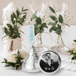 Trendy Black and White Photo and Initials Wedding Hershey®'s Kisses®