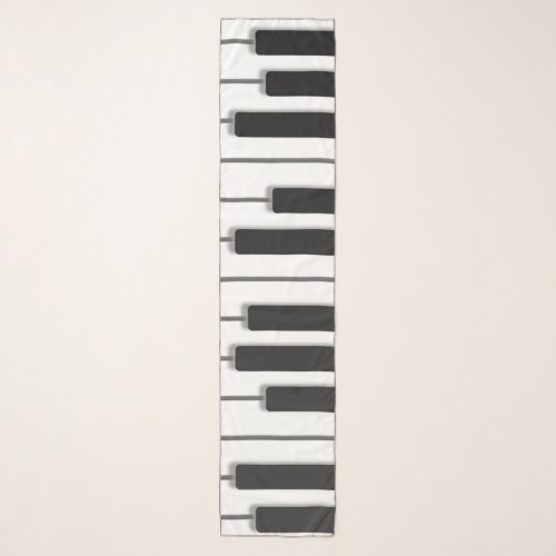 Trendy Black and White Piano Keys Scarf