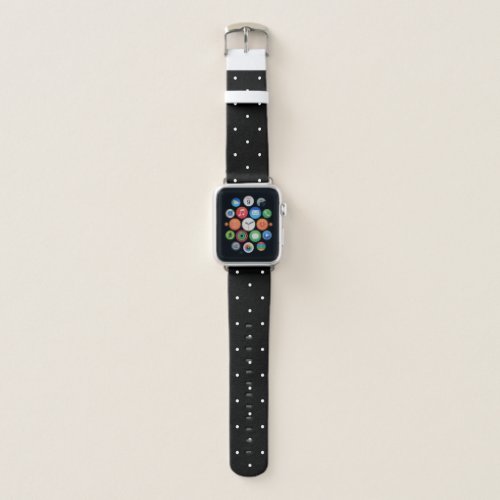 Trendy Black and White Polka Dots Apple Watch Band