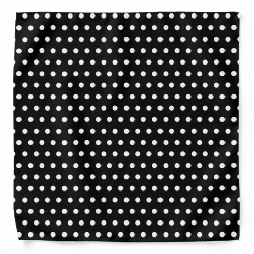 Trendy Black and White polka dots pattern Bandana