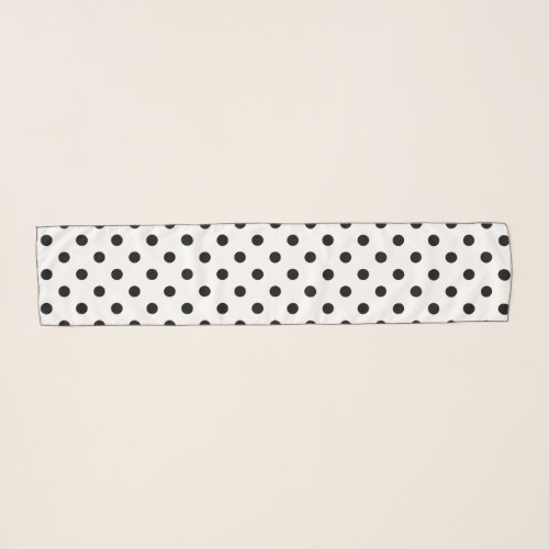 Trendy black and white polka dots pattern neck scarf