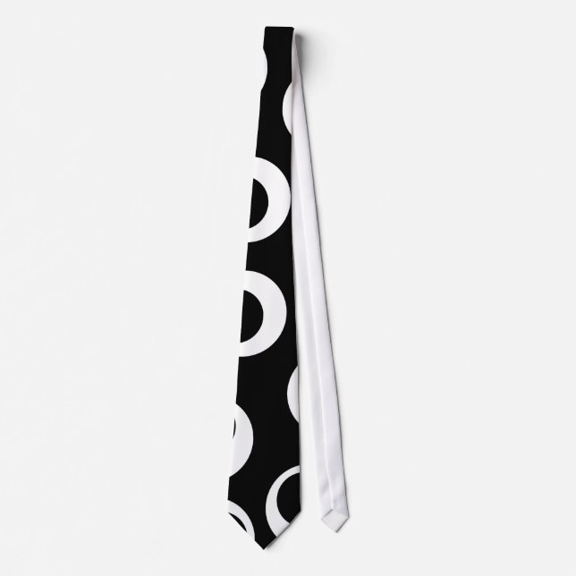 Trendy black and white retro design. Custom Neck Tie (Front)