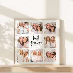 Trendy Black and White Script | Best Friends Photo Poster