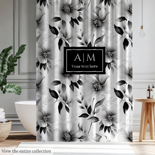 Trendy black and white shower curtain for her (Trendy black and white shower curtain for her)