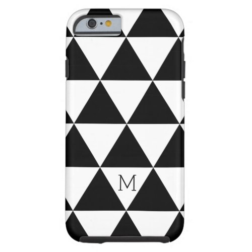 Trendy Black And White Triangles Pattern Tough iPhone 6 Case