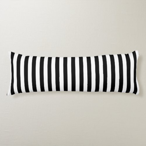 Trendy Black and White Wide Horizontal Stripes Body Pillow