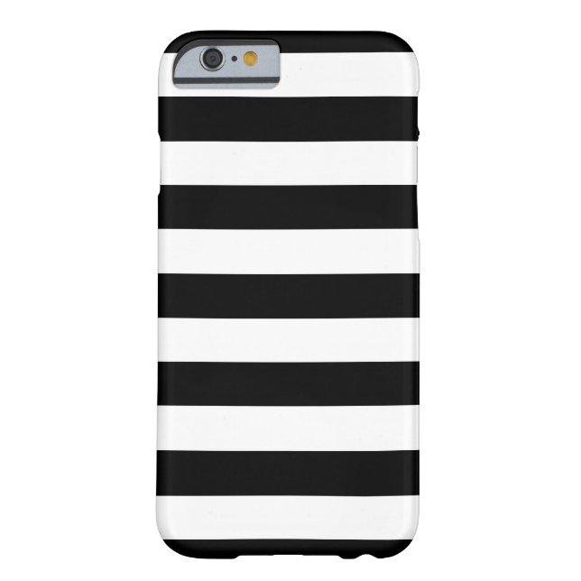 Trendy Black and White Wide Horizontal Stripes Case-Mate iPhone Case (Back)