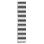 Trendy Black and White Wide Horizontal Stripes Short Table Runner