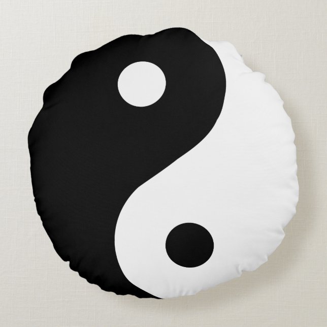 Trendy black and white Ying Yang Pillow (Back)
