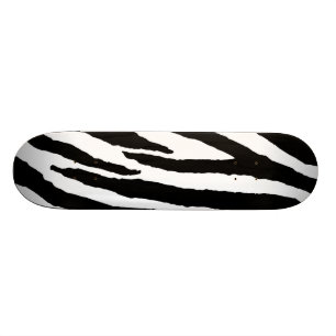 Trendy Black And White Zebra Pattern Skateboard Deck