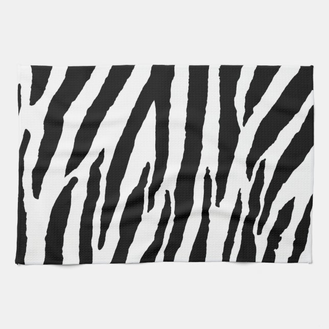Trendy Black And White Zebra Pattern Towel (Horizontal)
