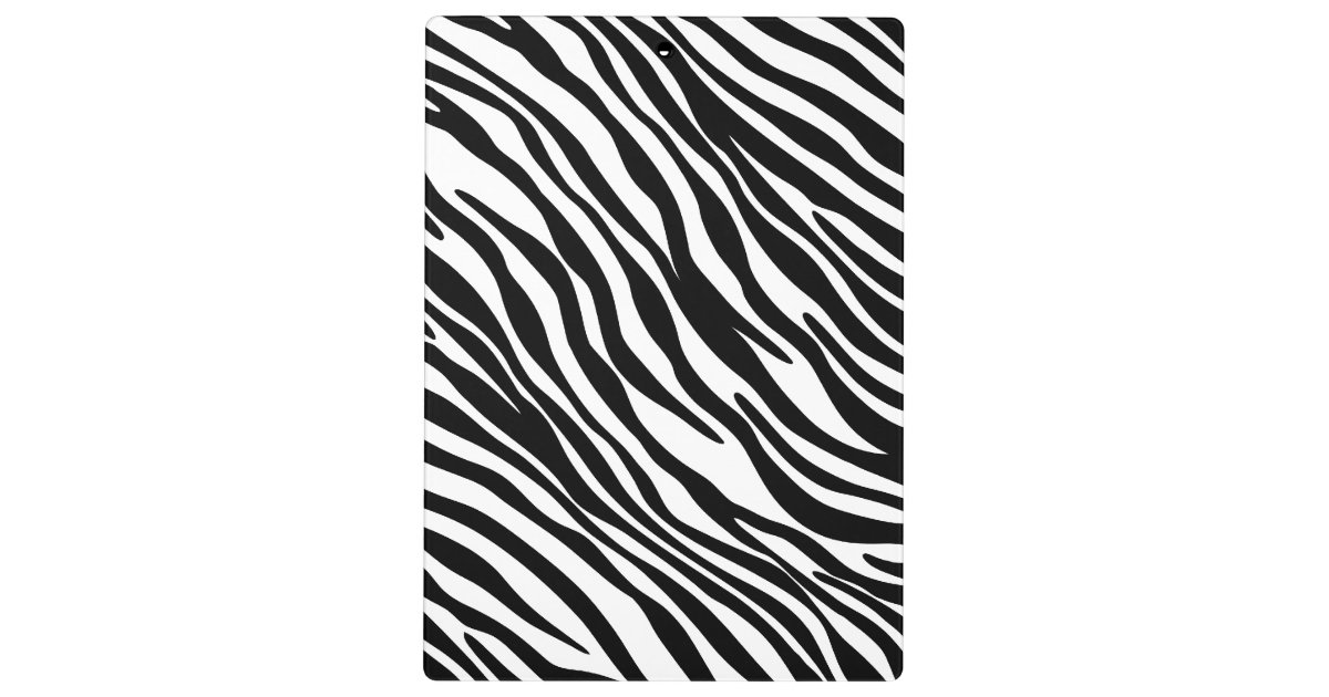 Trendy Black and White Zebra Print Clipboard | Zazzle