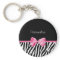 Trendy Black And White Zebra Print Pink Ribbon