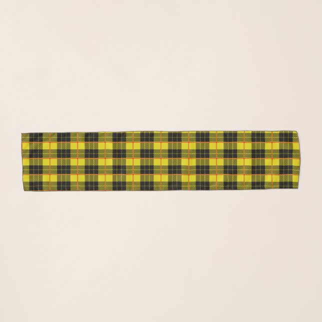 Trendy black and yellow plaid scarf (Front (Horizontal))