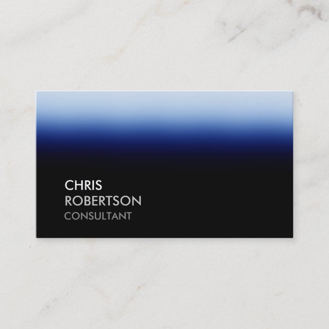 Trendy Black Blue Attractive Business Card (Front)