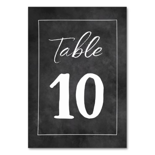 Trendy black chalkboard wedding theme Table Number