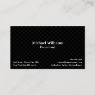 Trendy Black Checkered Geometric Pattern Modern Business Card