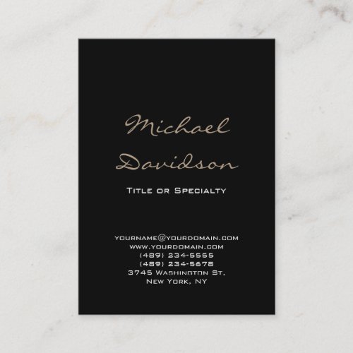 Trendy Black Classical Script Chubby Business Card