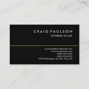 Trendy Black Consultant Attorney Business Card