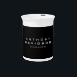 Trendy black custom made modern minimalist beverage pitcher<br><div class="desc">Plain Minimalist Modern Designs. They're all simple,  attractive,  unique.</div>