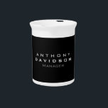 Trendy black custom made modern minimalist beverage pitcher<br><div class="desc">Plain Minimalist Modern Designs. They're all simple,  attractive,  unique.</div>