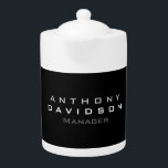 Trendy black custom made modern minimalist teapot<br><div class="desc">Unique amazing professional design</div>