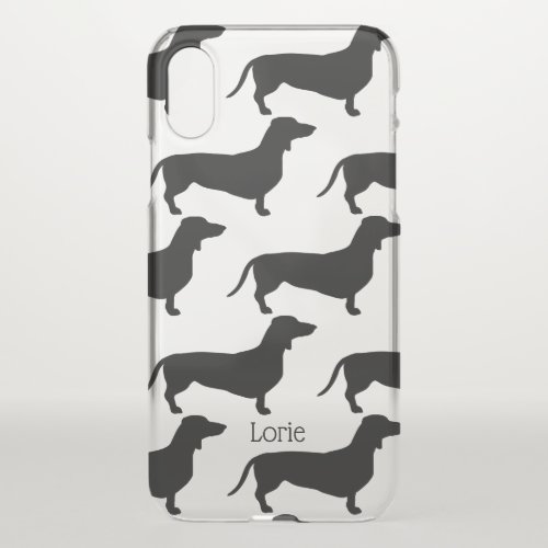 Trendy Black Dachshund Dog Silhouettes iPhone X Case