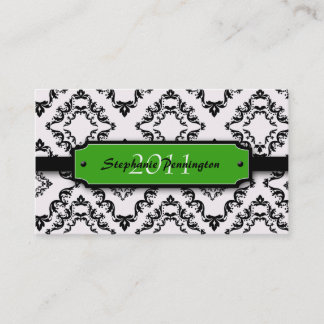 Trendy black damask graduation custom name card