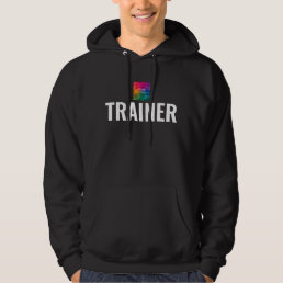 Trendy Black Double Sided Print Mens Trainer Coach Hoodie