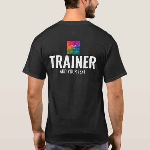 Trendy Black Double Sided Print Mens Trainer Coach T_Shirt