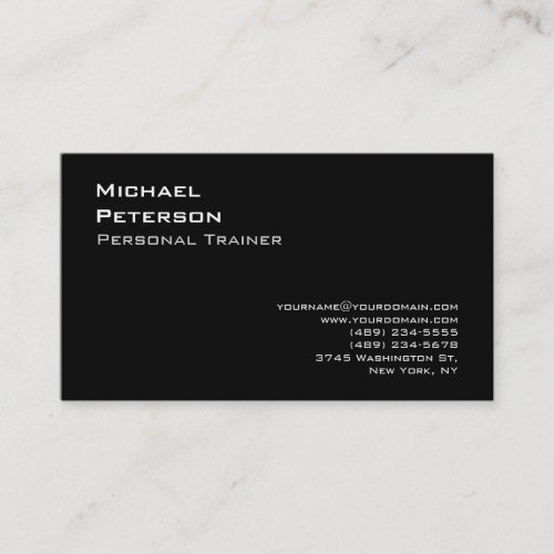 Trendy Black Fitness Sport Business Card