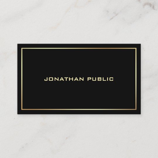 Trendy Black Gold Professional Modern Elegant Business Card | Zazzle.com