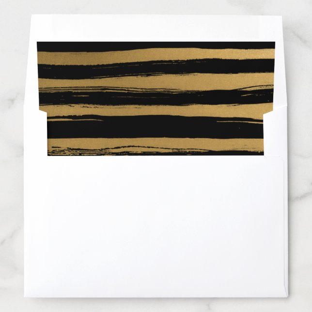 Trendy Black & Gold Striped Envelope Liner (In Envelope)