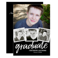 Trendy Black Graduation Announcement Party 4 Photo