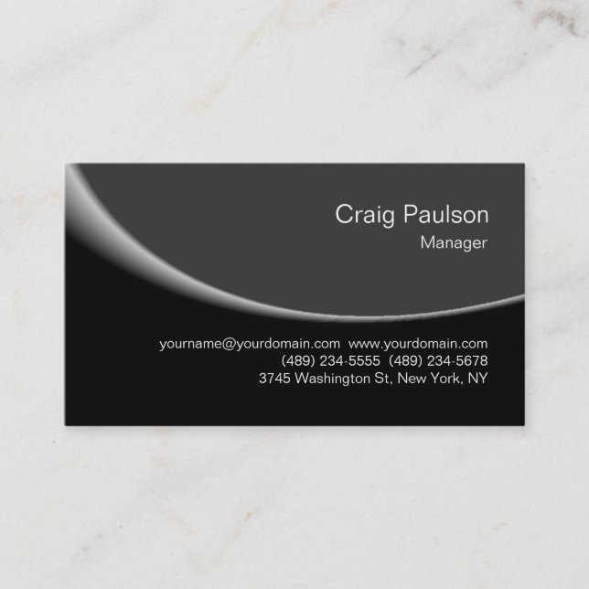 Trendy Black Gray Chic Pattern Business Card (Front)