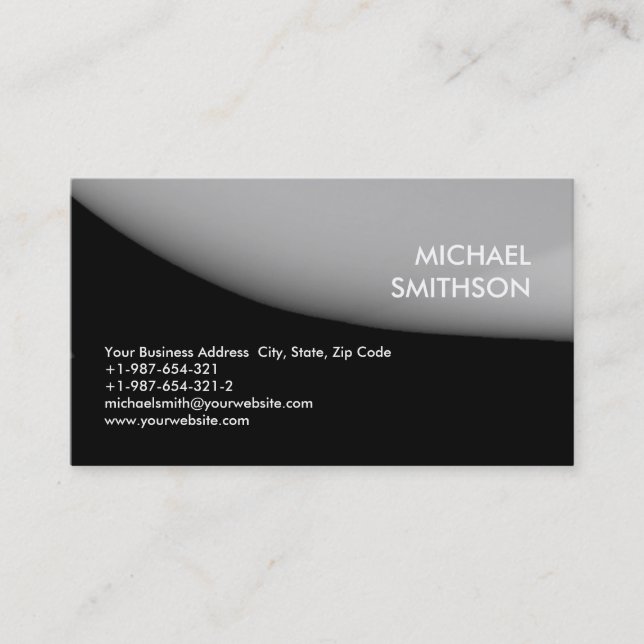 Trendy Black Gray Consultant Business Card (Front)