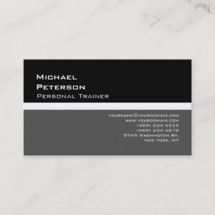 Trendy Black Grey Fitness Sport Business Card