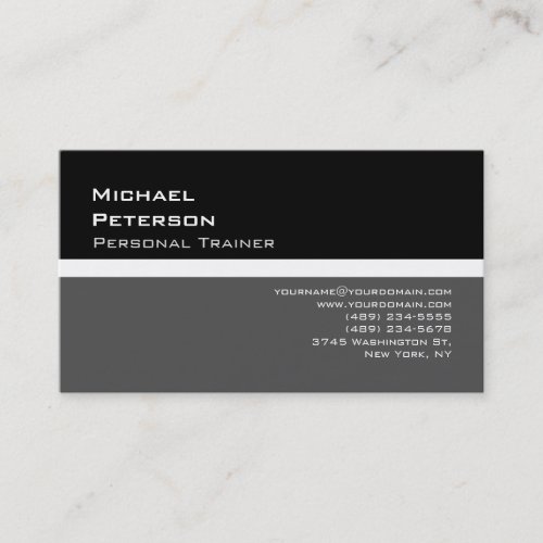 Trendy Black Grey Fitness Sport Business Card