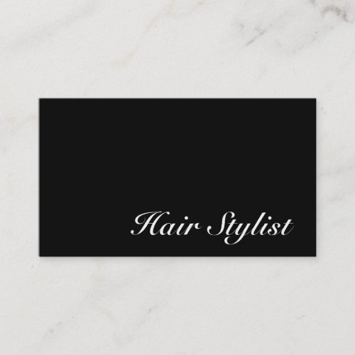 Trendy Black Grey Hair Stylist Business Card